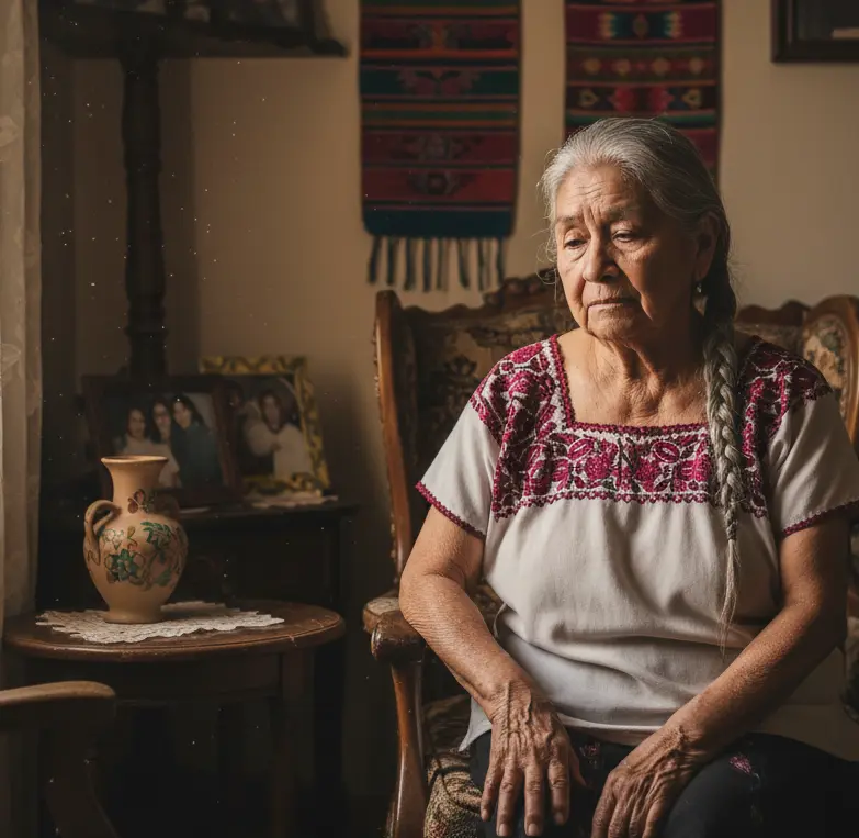 Persona mayor con dolor en la rodilla