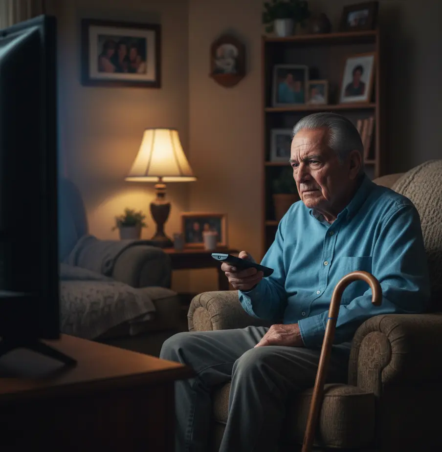 Adulto mayor mexicano pensativo